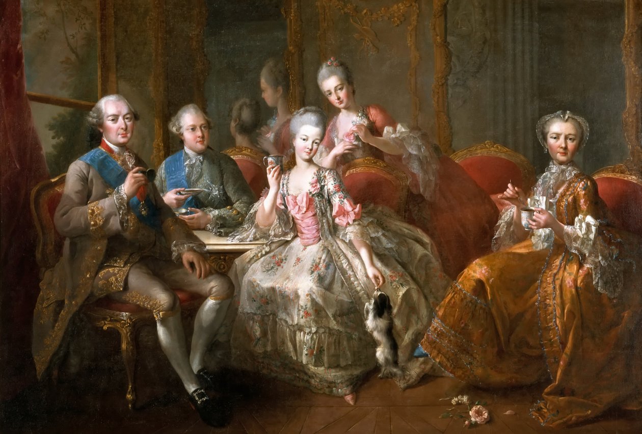 Sjokoladekoppen Penthièvre-familien av Jean Baptiste Charpentier