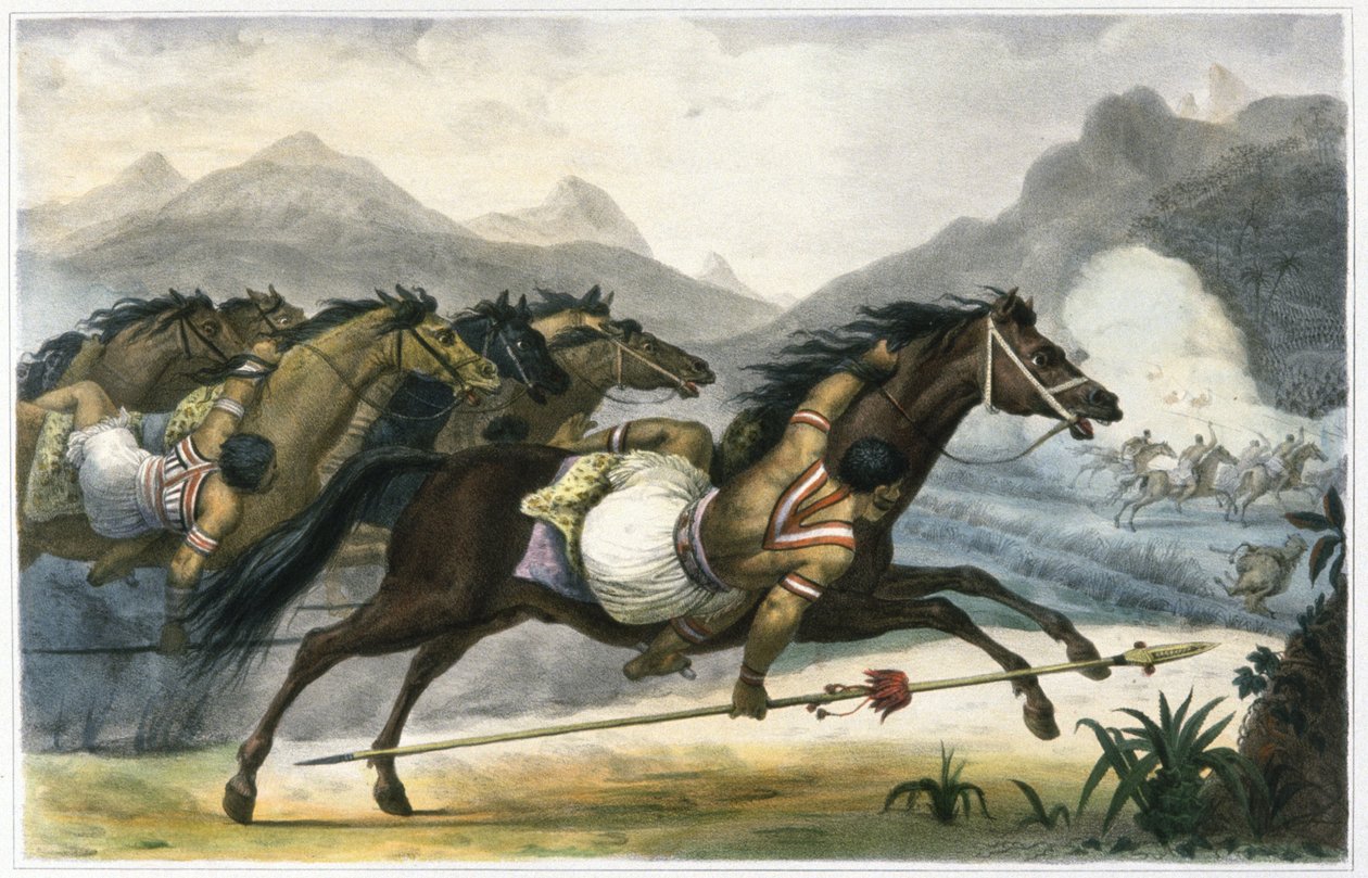 Anklagen mot Cuangurus-indianere av Jean Baptiste Debret