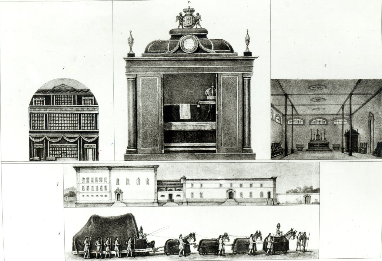 Begravelsesprosesjon og monument til keiser Leopold, fra 