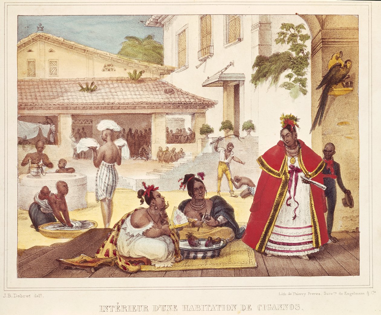 Interiør i et sigøyners hus, Brasil av Jean Baptiste Debret
