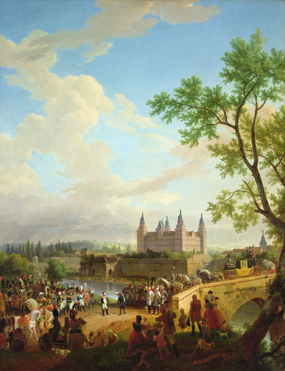 Napoleon og baron von Dalberg, Aschaffenburg, 2. oktober 1806 av Jean Baptiste Debret
