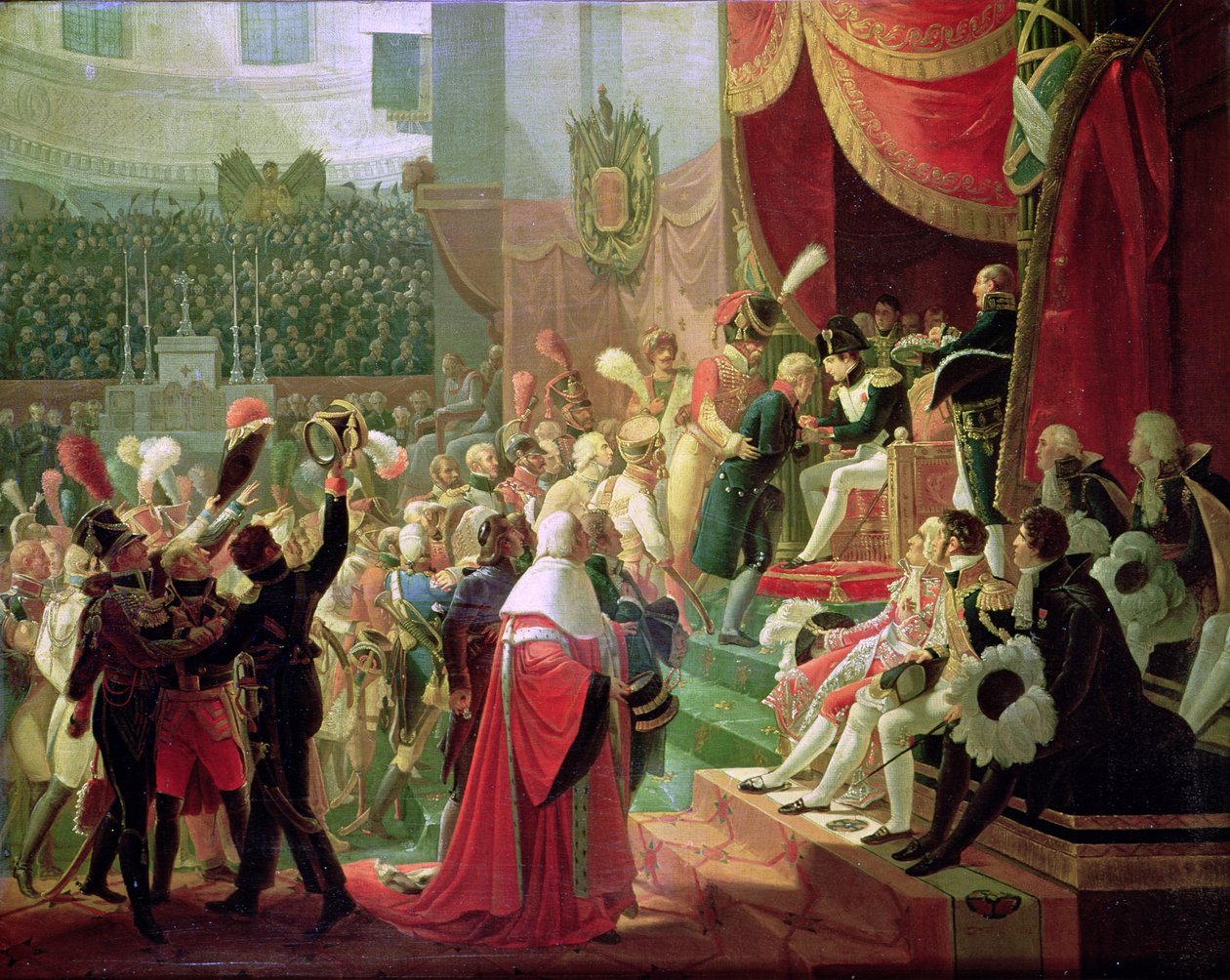 Den første utdelingen av kors av Æreslegionen i Invalidekirken, 14. juli 1804, 1812 av Jean Baptiste Debret