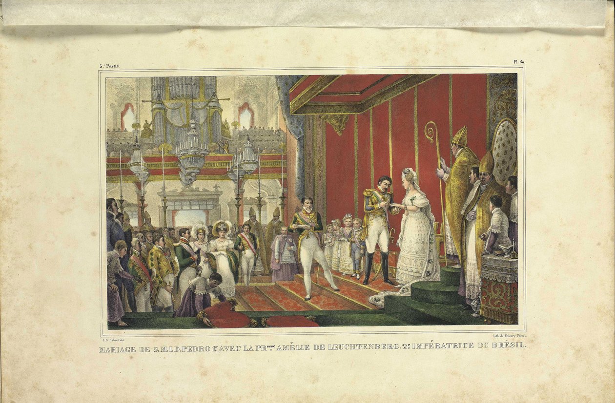 Ekteskapet til Amélie av Leuchtenberg og keiser Pedro I av Brasil, 1829 av Jean Baptiste Debret
