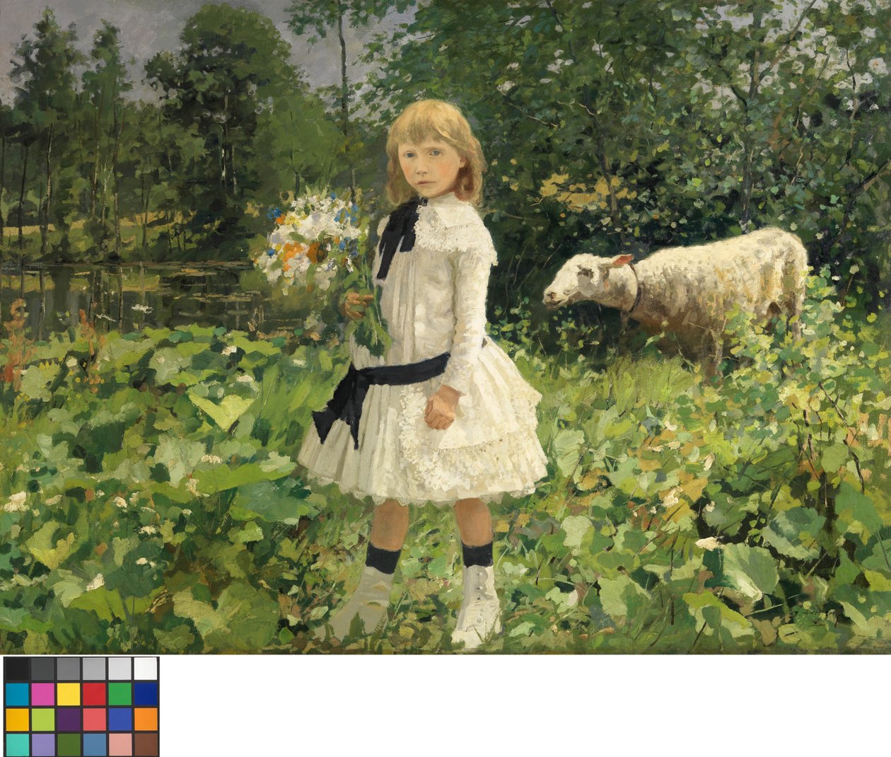 Portrett av frøken Strobbe (olje på lerret) av Jean Baptiste Degreef