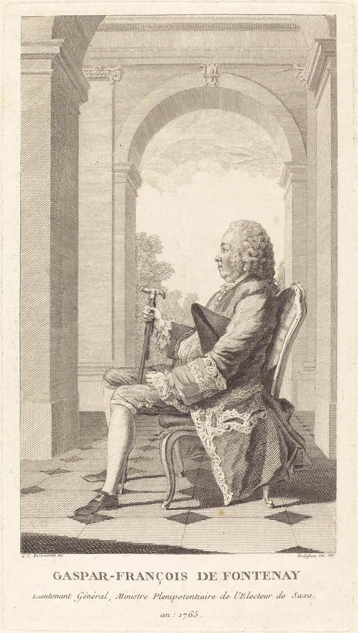 Gaspar-Francois de Fontenay av Jean Baptiste Delafosse, after Louis de Carrogis, called Carmontelle