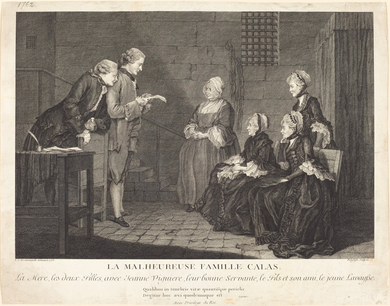 Den uheldige Calas-familien av Jean Baptiste Delafosse, after Louis de Carrogis, called Carmontelle