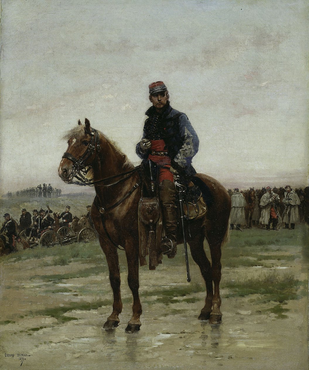 En montert offiser, 1877 av Jean Baptiste Edouard Detaille