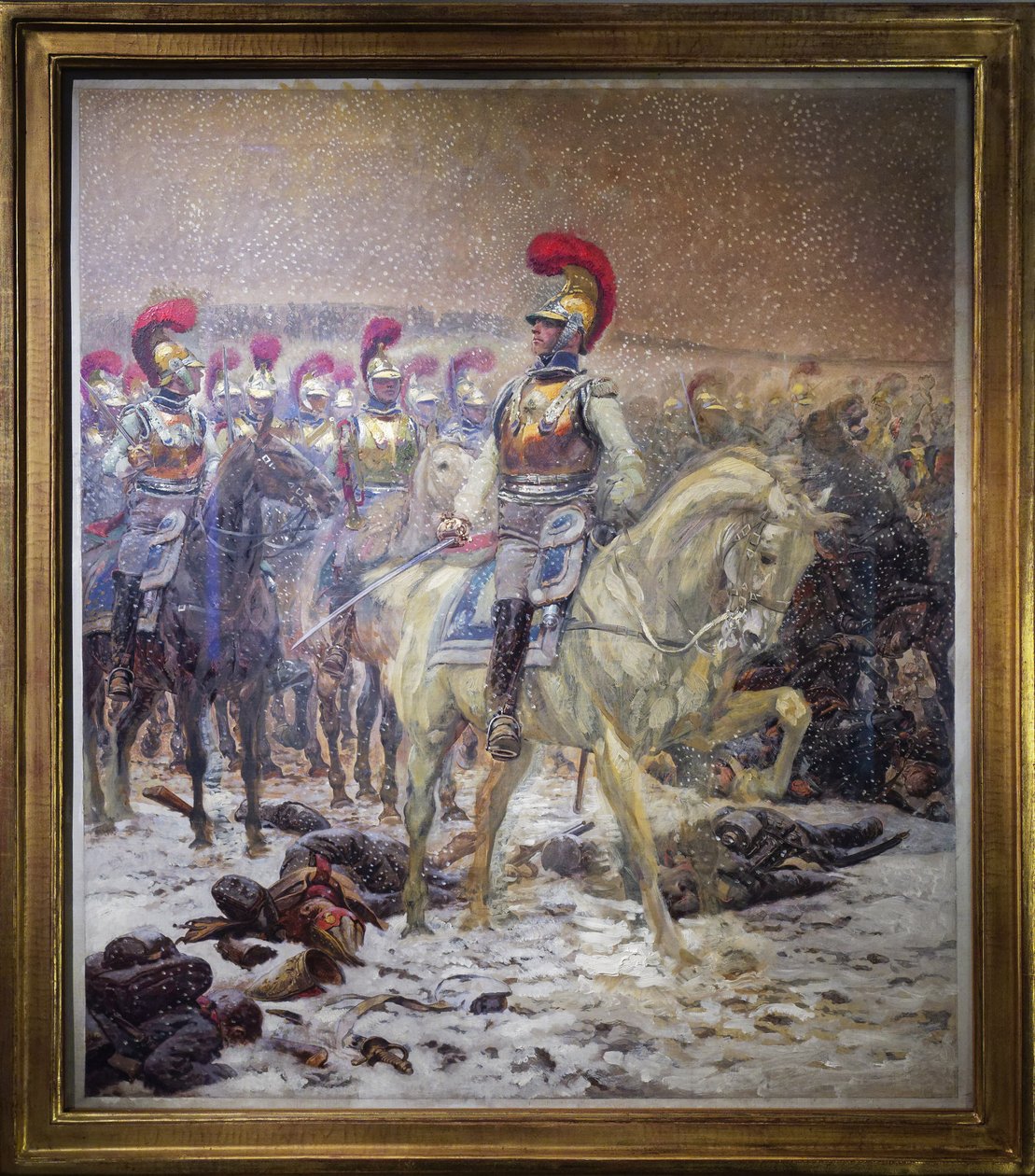 Før anklagen tok Carabineros slaget ved Winkowo (eller Taroutino, Russland) av Jean Baptiste Edouard Detaille