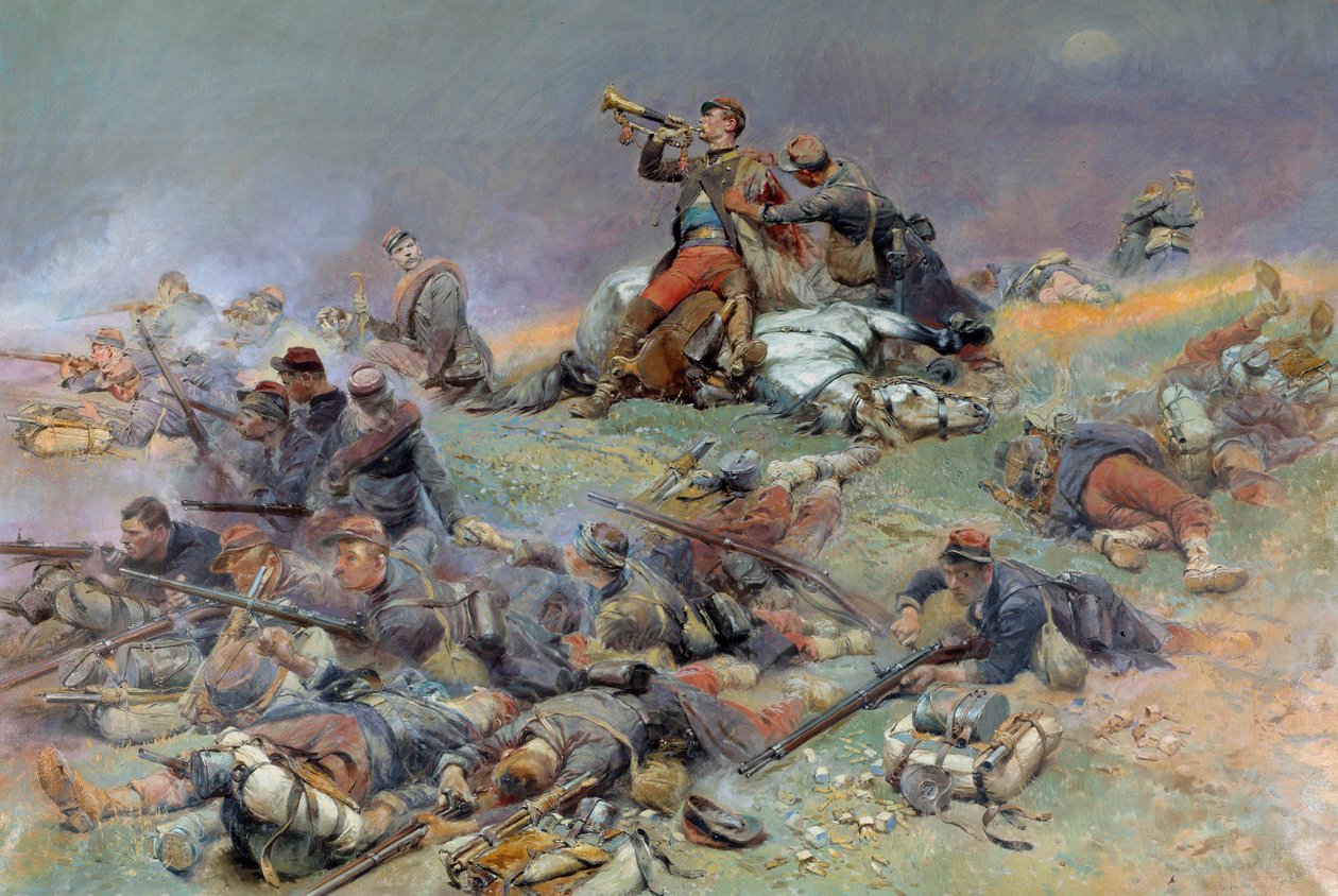 Kommandør Berbegiers død i slaget ved Saint-Privat (Saint Privat), 18.08.1870 Maleri av Edouard Detaille (1848-1912) Søn. 1,1x1,4 m Paris, musee de l