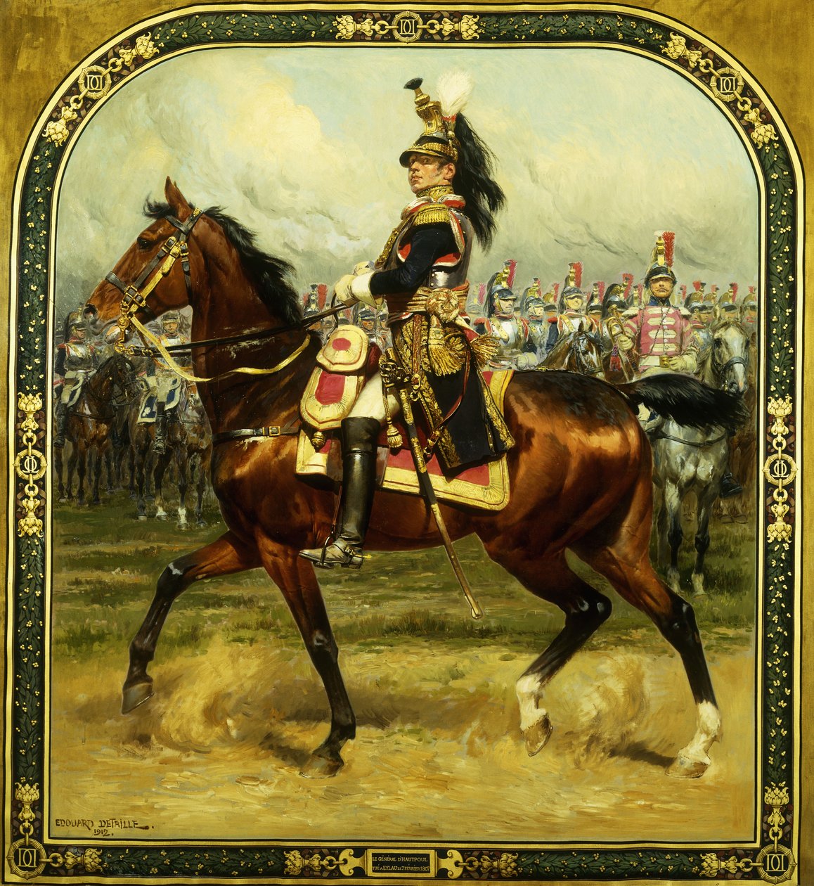 General d"Hautpoul til hest, 1912 av Jean Baptiste Edouard Detaille