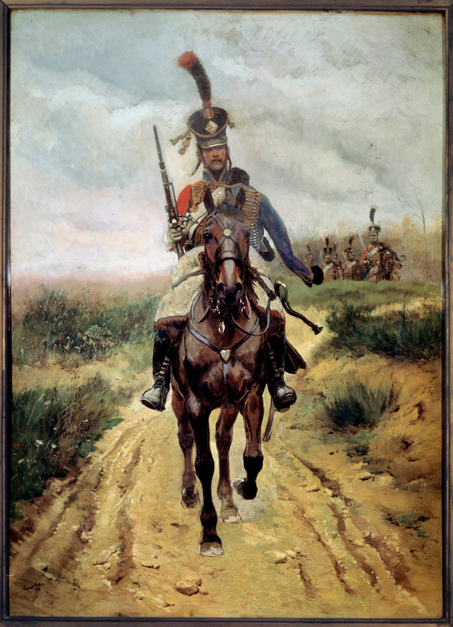 Vanguard, 9. husarer av Jean Baptiste Edouard Detaille