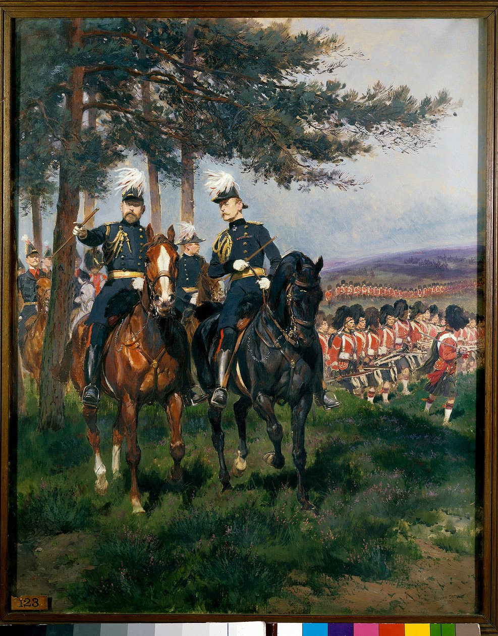 Prinsen av Wales og hertugen Arthur av Connaught ved manøvrene til Aldershot Watercolor av Edouard Detaille (1848-1912) 1879 Paris, Museum of the Armee av Jean Baptiste Edouard Detaille
