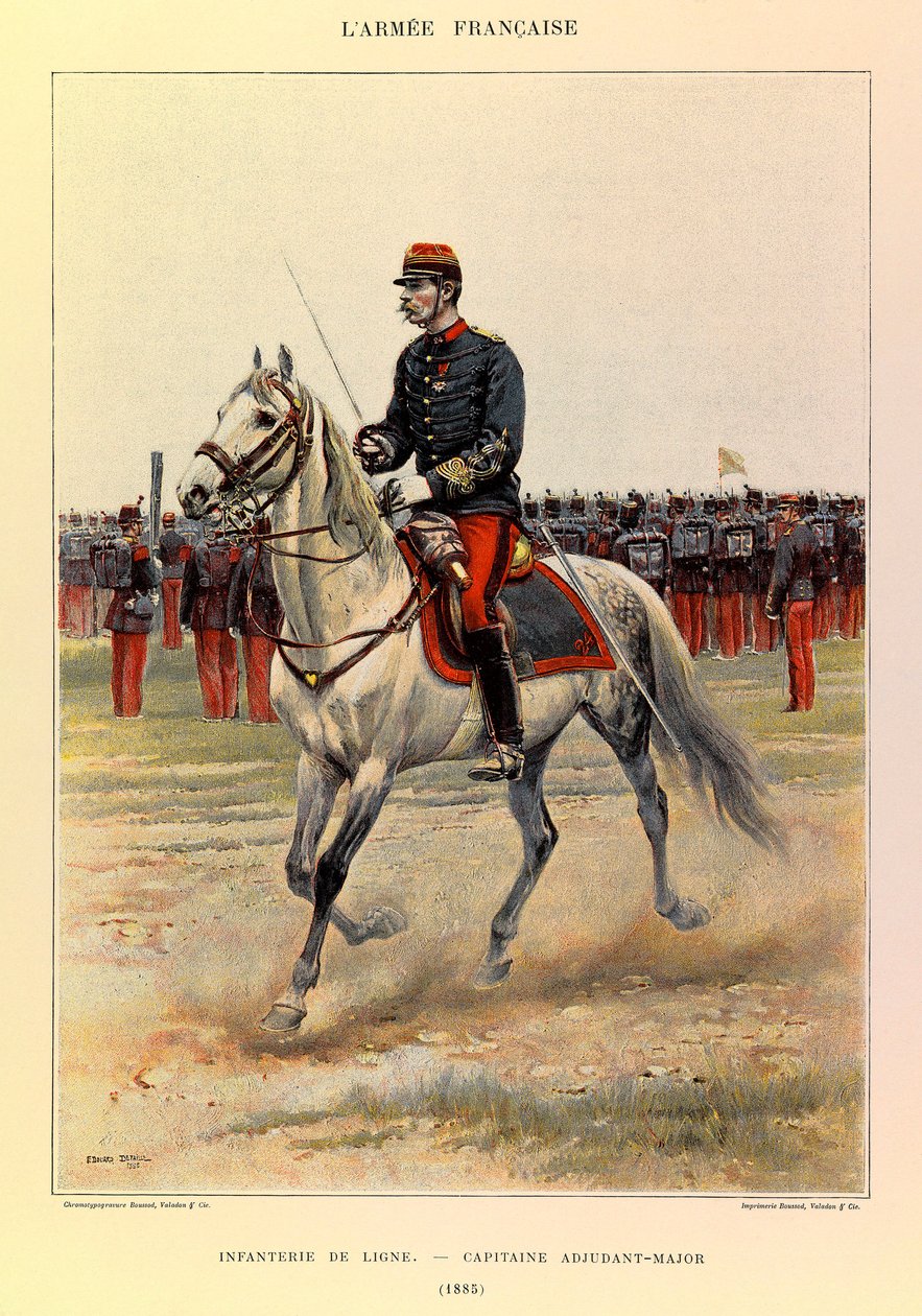 Typer og uniformer av den franske arméen til kaptein Jules Richard, illustrert av Edouard Detaille (1848-1912): Line Infantry: Captain Warrant Officer i 1885, privat samling av Jean-Baptiste Edouard Detaille