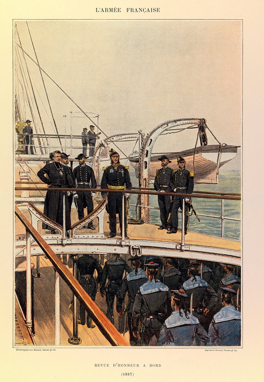 Typer og uniformer til den franske arméen til kaptein Jules Richard, illustrert av Edouard Detaille (1848-1912): Marine: Revue d