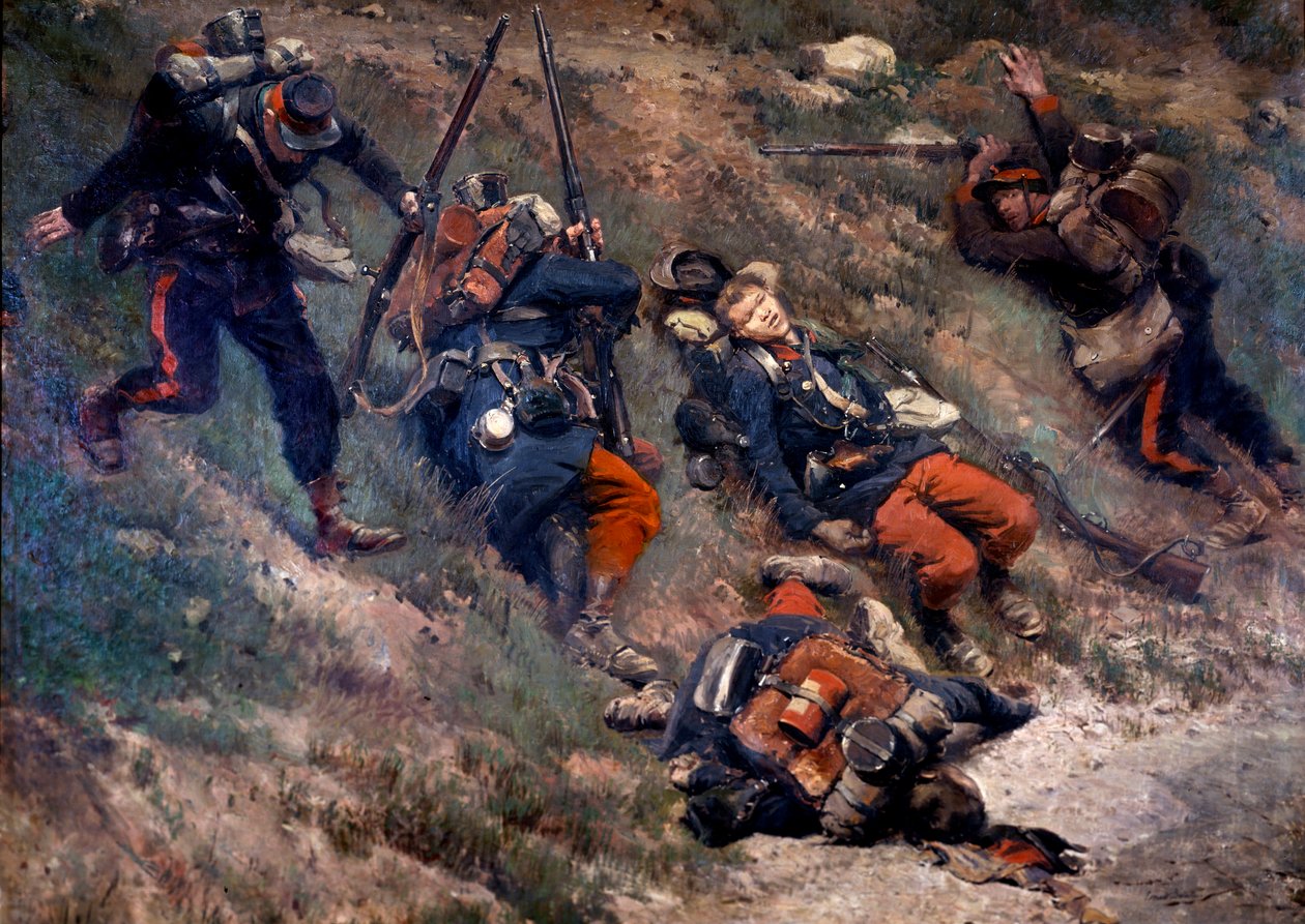 War of 1870: "" Slaget ved Champigny, 30/11/1870"" Maleri av Edouard Detaille av Jean Baptiste Edouard Detaille