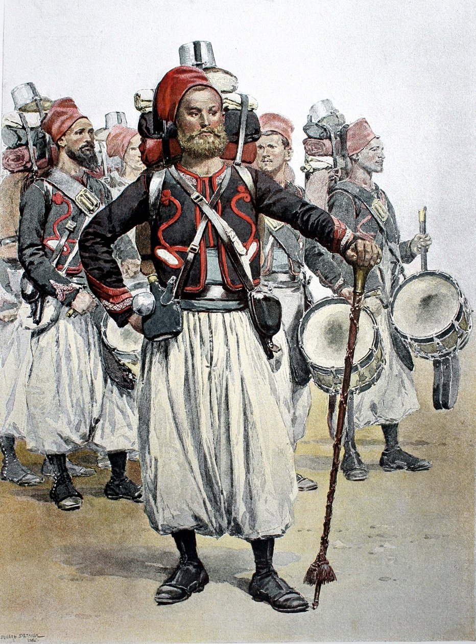 Zouave trommemajor, Nord-Afrika av Jean Baptiste Edouard Detaille