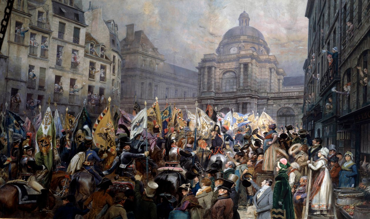 overlevert til senatet for trofeer etter slaget ved ulm og austerlitz (1. januar av Jean Baptiste Edouard Detaille