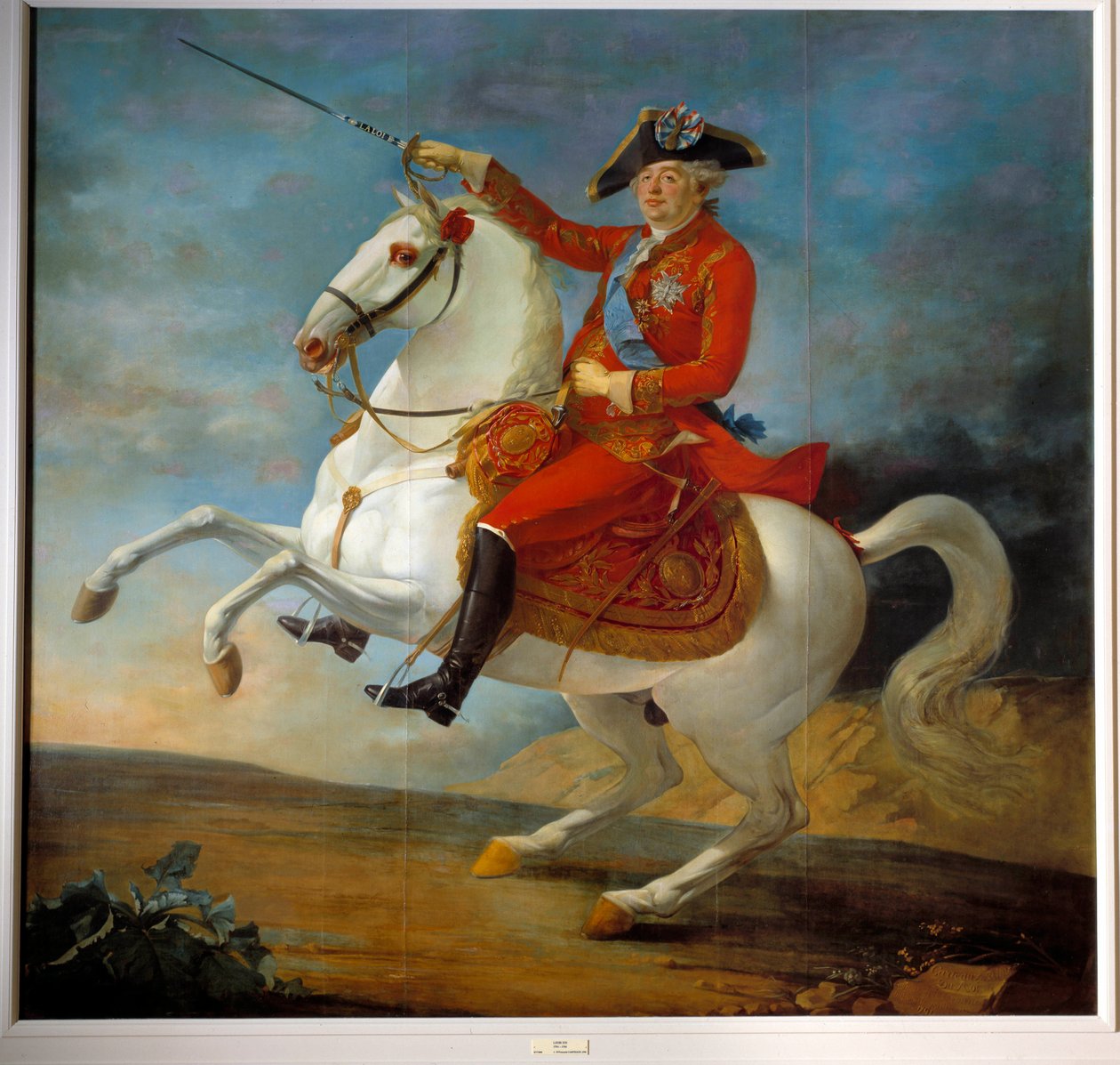 Rytterportrett av Ludvig XVI (1754 - 1793). Maleri av Jean Francois Carteaux (1751-1813) av Jean Baptiste Francois Carteaux
