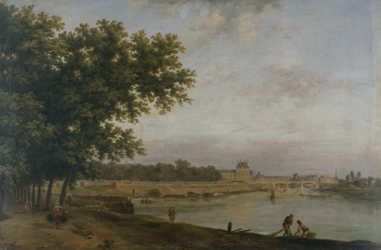 Tuileriene og Pont Royal av Jean Baptiste Genillion