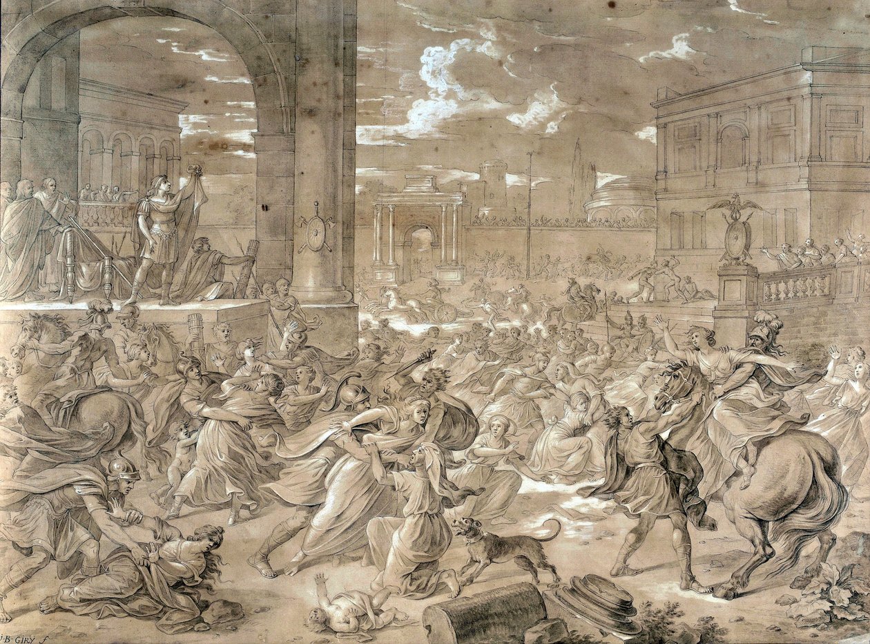 Abduction of the Sabines (olje på lerret) av Jean Baptiste Giry