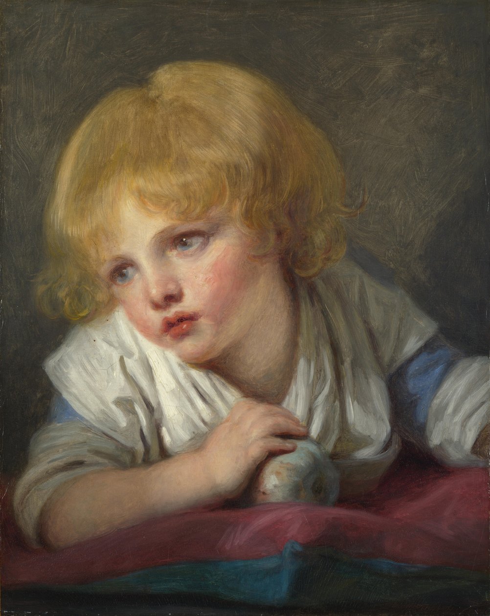 Et barn med et eple, andre halvdel av 1700-tallet. av Jean Baptiste Greuze