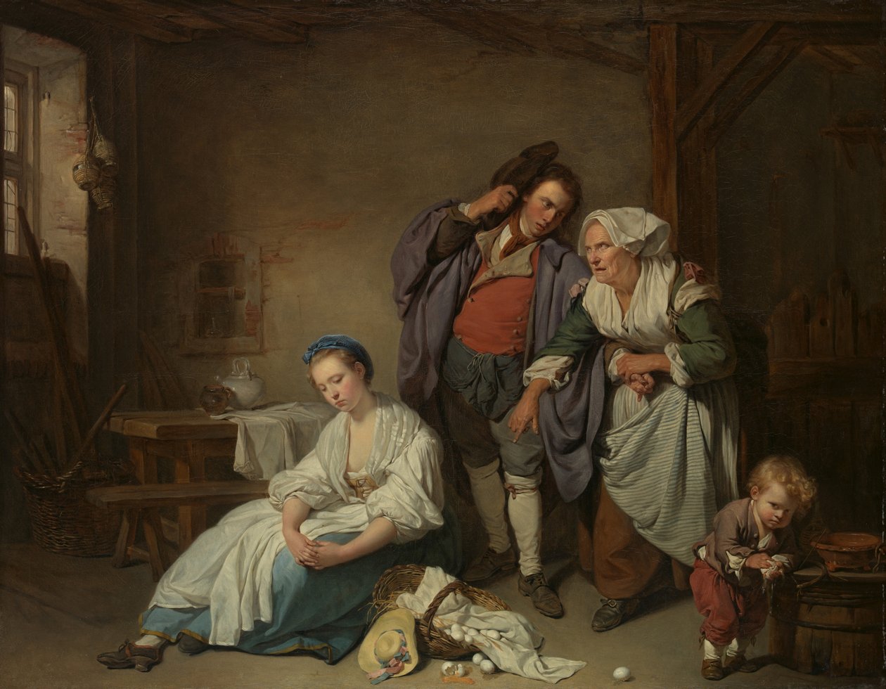 Ødelagte egg, 1756 av Jean Baptiste Greuze