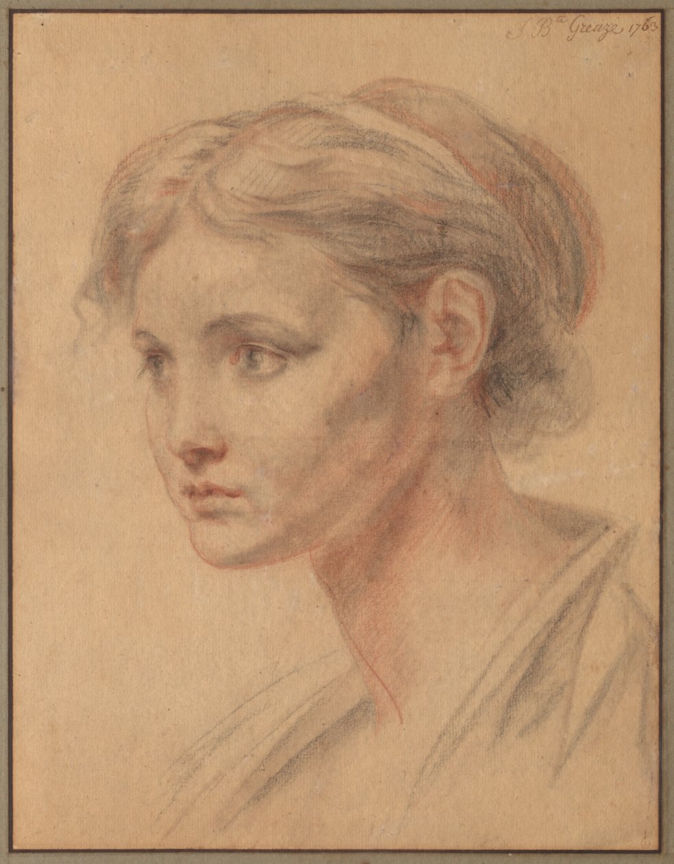 Hodet til en jente, 1763. av Jean Baptiste Greuze