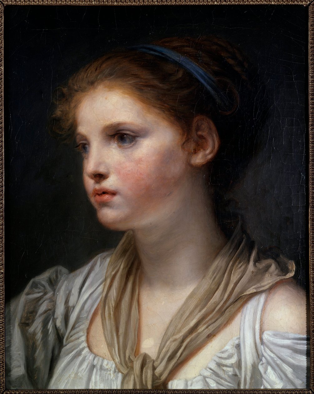 Portrett av en jente med blått bånd Maleri av Jean Baptiste Greuze (1725-1805) Søn fra 1700-tallet. 0,45x0,39 m Rennes, Musee des Beaux Arts av Jean Baptiste Greuze