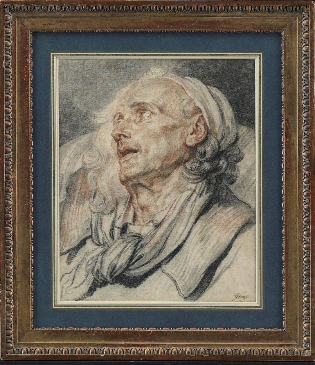 Studie for den lammes hode av Jean Baptiste Greuze