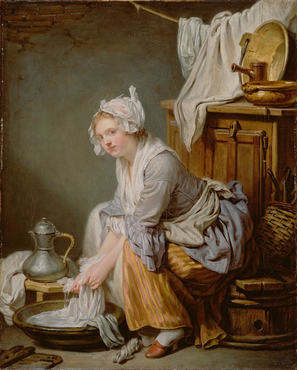 Vaskedamen La Blanchisseuse, 1761 av Jean Baptiste Greuze