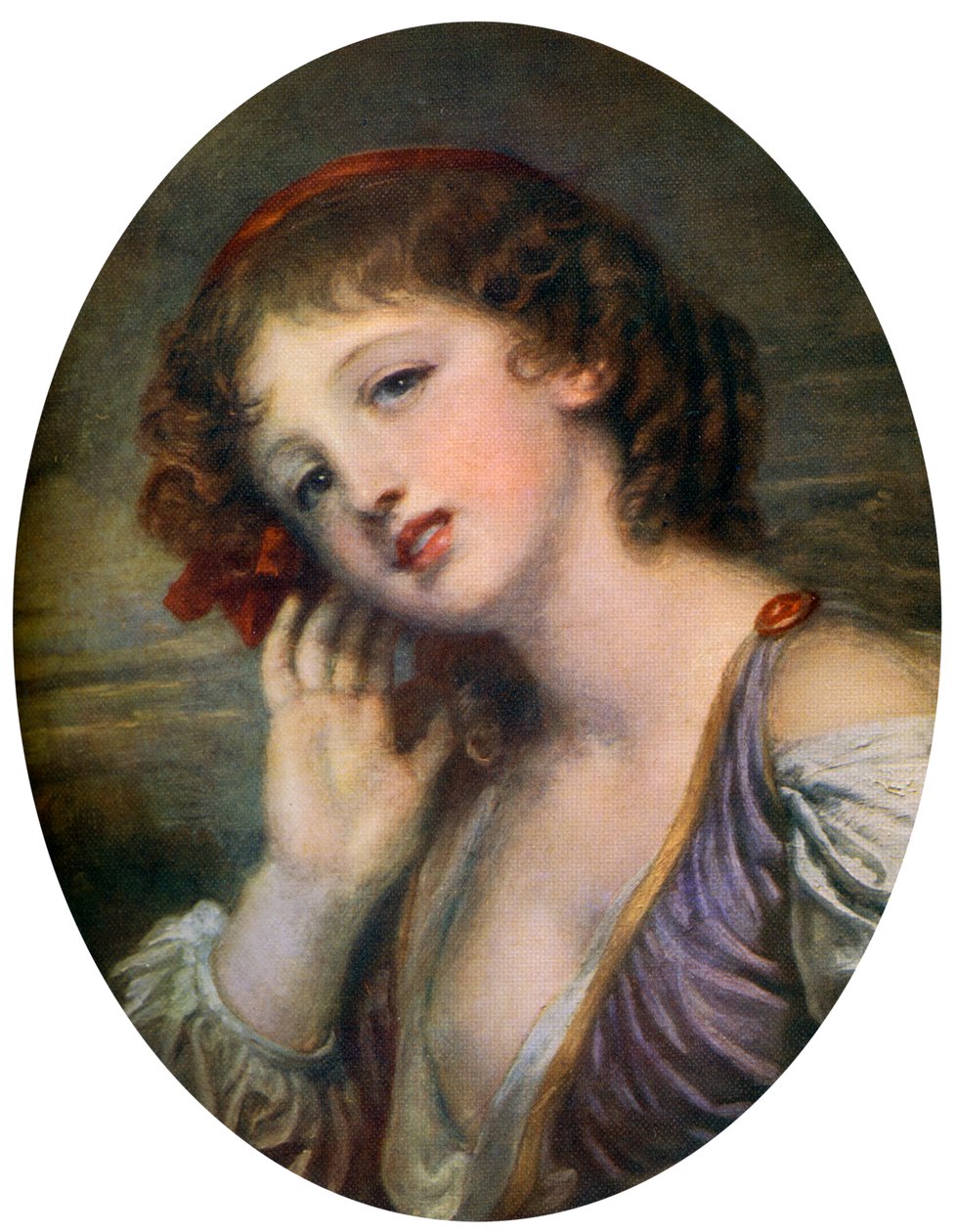 The Listening Girl, 1700-tallet, 1912. av Jean Baptiste Greuze
