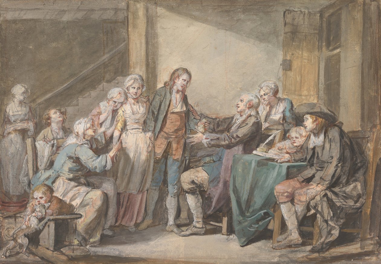 Ekteskapskontrakten, ca. 1761. av Jean Baptiste Greuze
