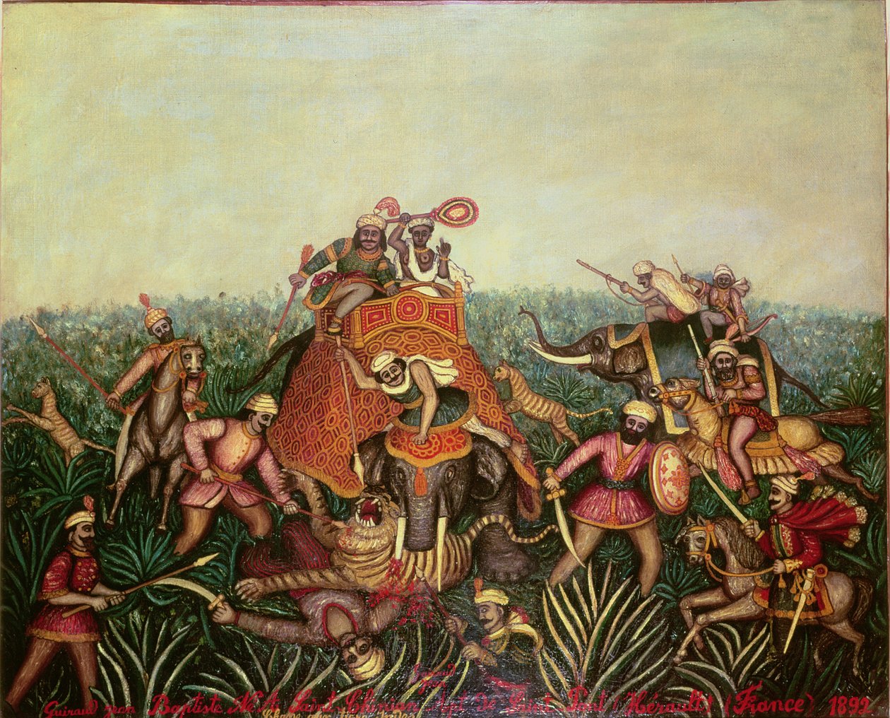 Tigerjakt, 1892 av Jean Baptiste Guiraud