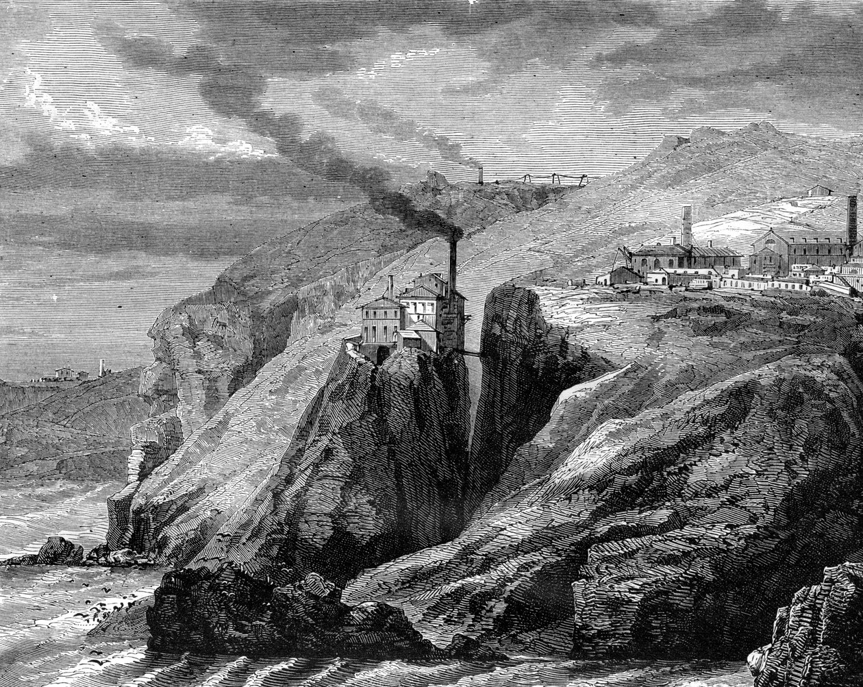 Utsikt over Cornwall, England, 1800-tallet. av Jean Baptiste Henri Durand Brager