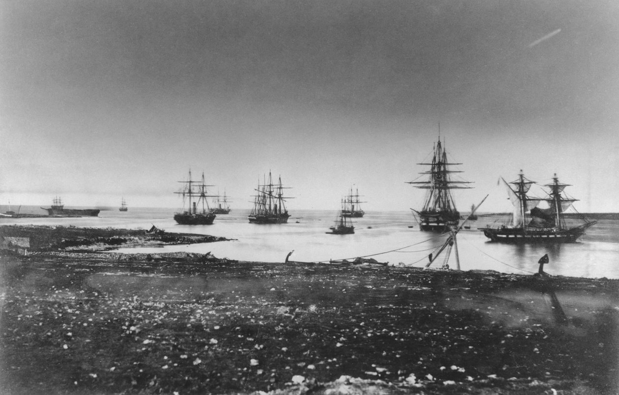 Krim-krigen, fransk skvadron, inntreden i havnen, 1855 av Jean Baptiste Henri Durand Brager