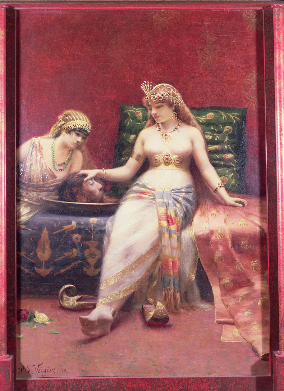 Salome med hodet til døperen Johannes, 1882 (olje) av Jean Baptiste Hippolyte de Vergeses