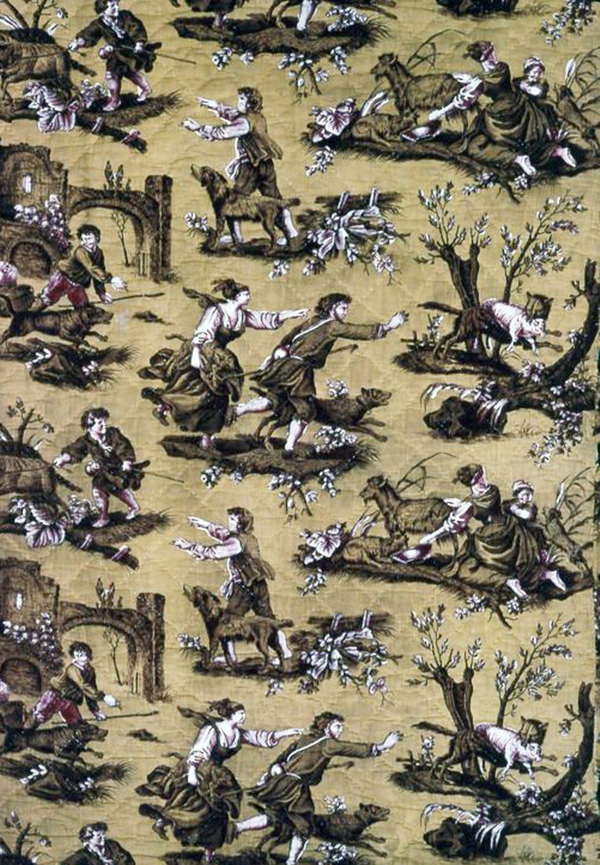 Au Loup! (møbelstoff) av Jean Baptiste Huet