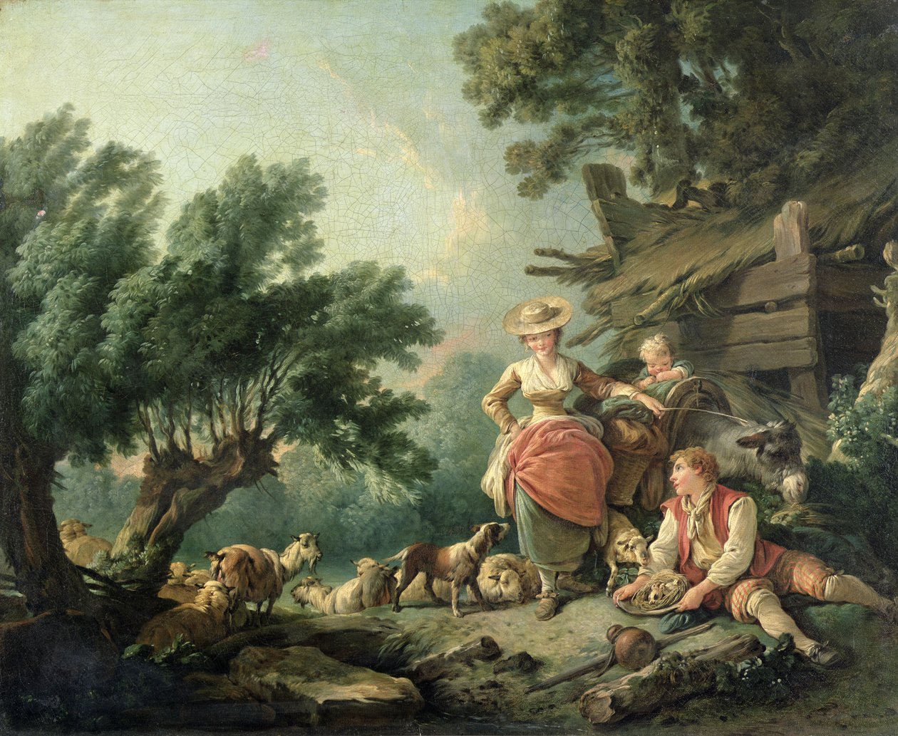 Pastoral scene av Jean Baptiste Huet