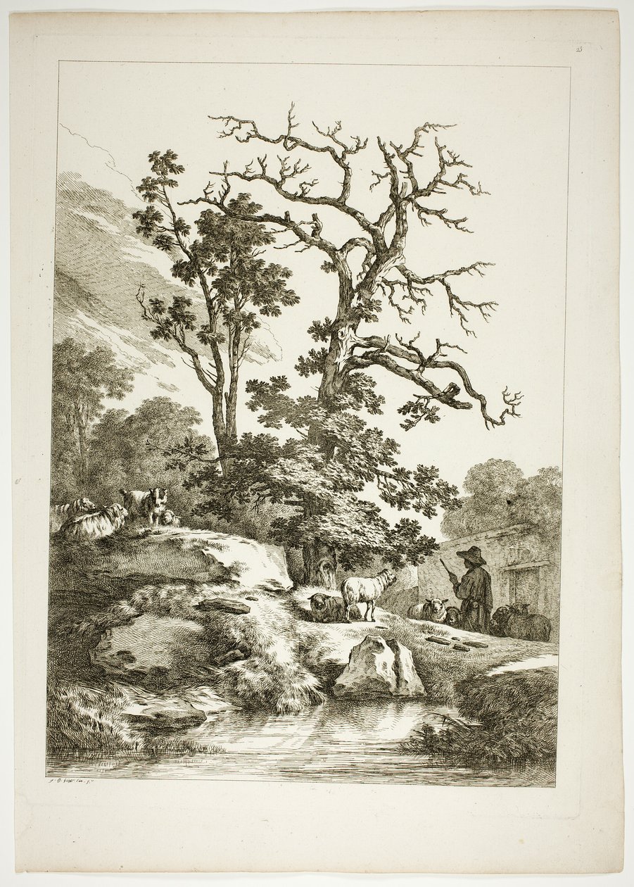 Plate 23 av 38 fra Oeuvres de J. B. Huet av Jean Baptiste Huet