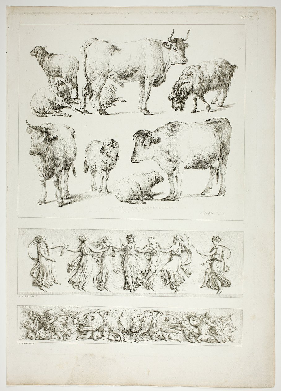 Plate 26 av 38 fra Oeuvres de J. B. Huet av Jean Baptiste Huet