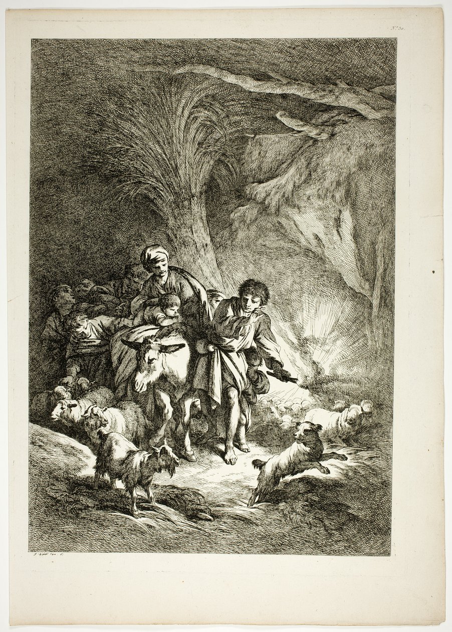Plate 30 av 38 fra Oeuvres de J. B. Huet av Jean Baptiste Huet