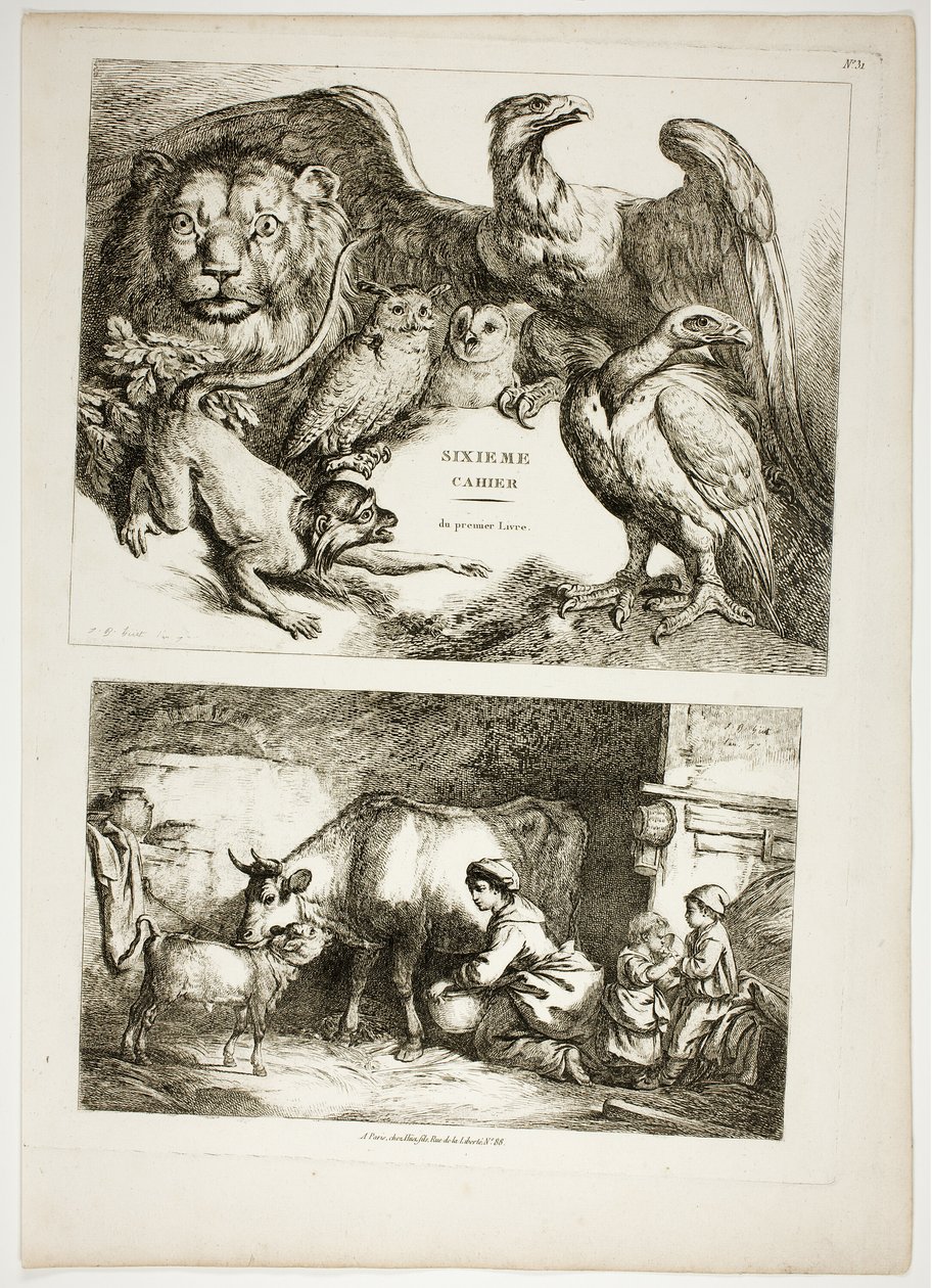 Plate 31 av 38 fra Oeuvres de J. B. Huet av Jean Baptiste Huet