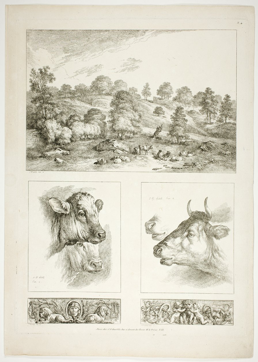 Plate fire av 38 fra Oeuvres de J. B. Huet av Jean Baptiste Huet