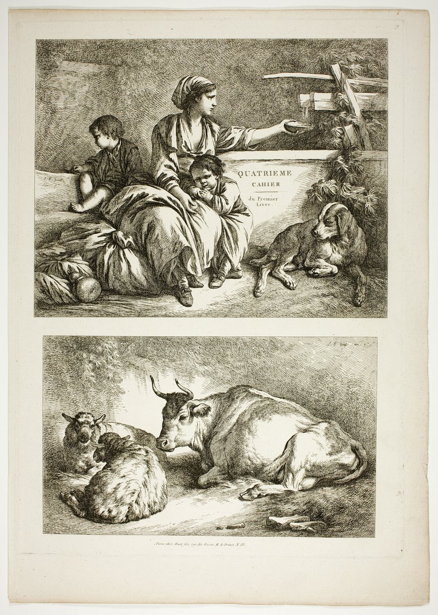 Plate Nitten av 38 fra Oeuvres de J. B. Huet av Jean Baptiste Huet