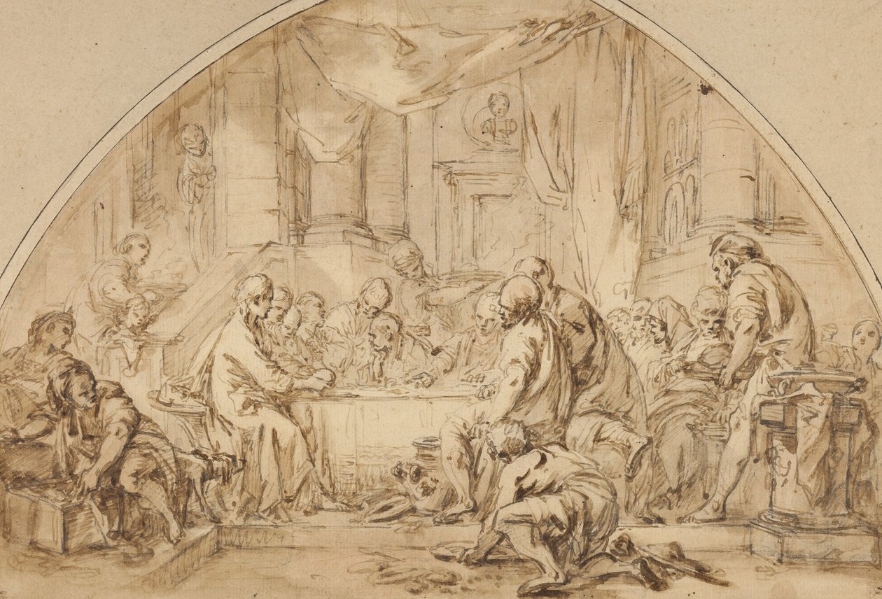 Studie for Nattverden, ca. 1792 av Jean Baptiste Huet