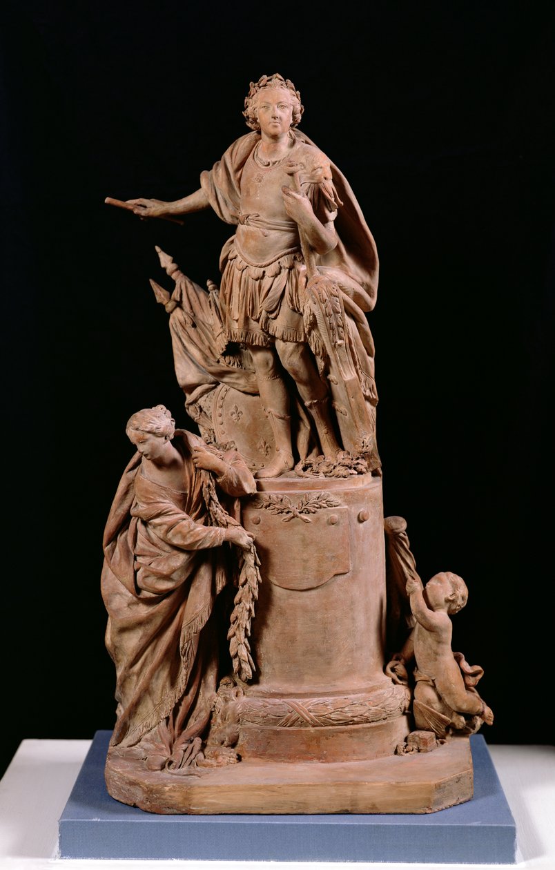 Louis XV (1710-74) som romersk keiser, prosjekt for en statue for Hotel de Ville i Rennes, ca. 1748 (terrakotta) av Jean Baptiste II Lemoyne