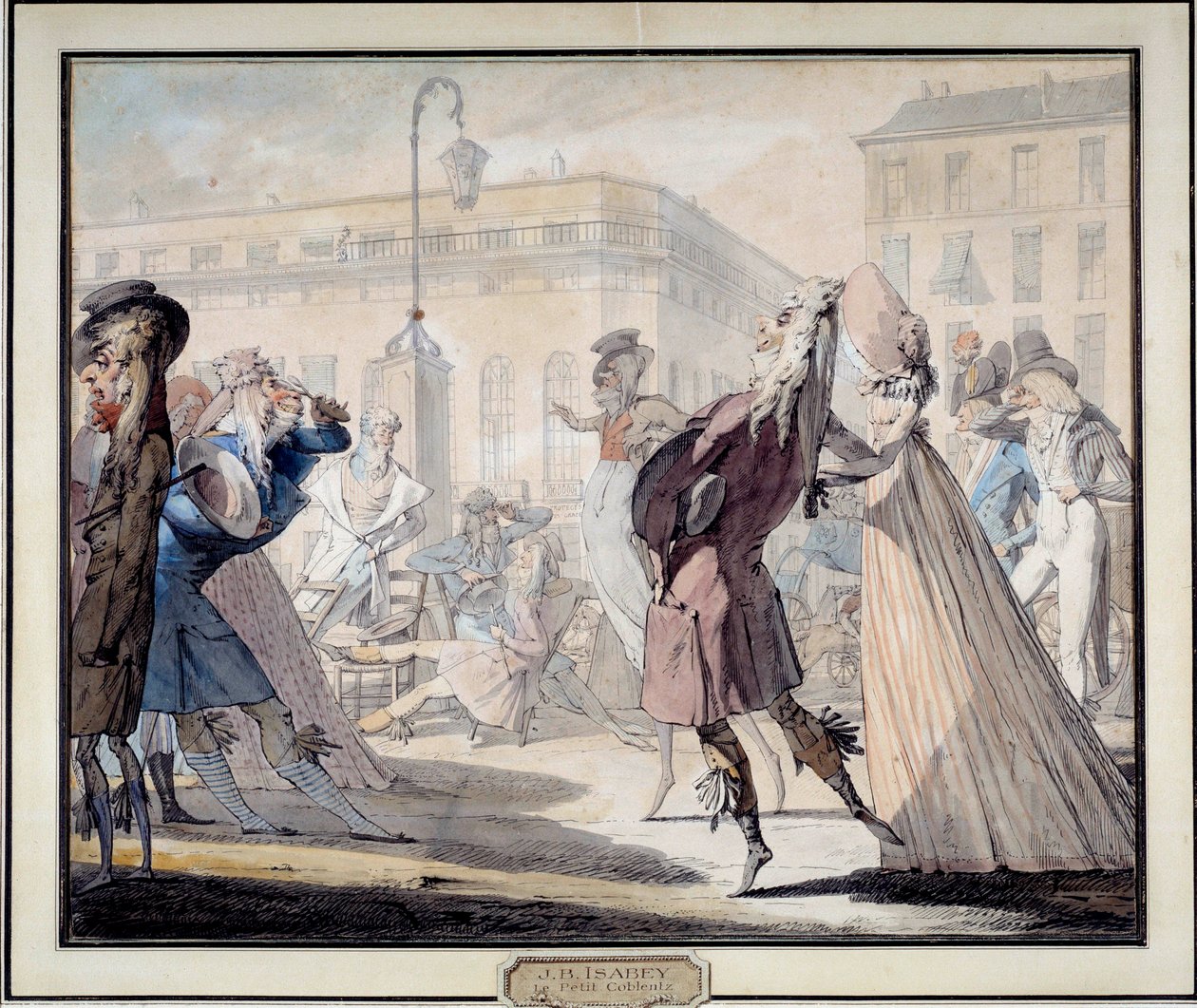 Mote under den franske revolusjonen: "The Little Coblentz" Dette var en meget anerkjent salong under hovedstyret. Satirisk litografi av Jean Baptiste Isabey (1767-1855) 1789. Musee Carnavalet, Paris av Jean Baptiste Isabey