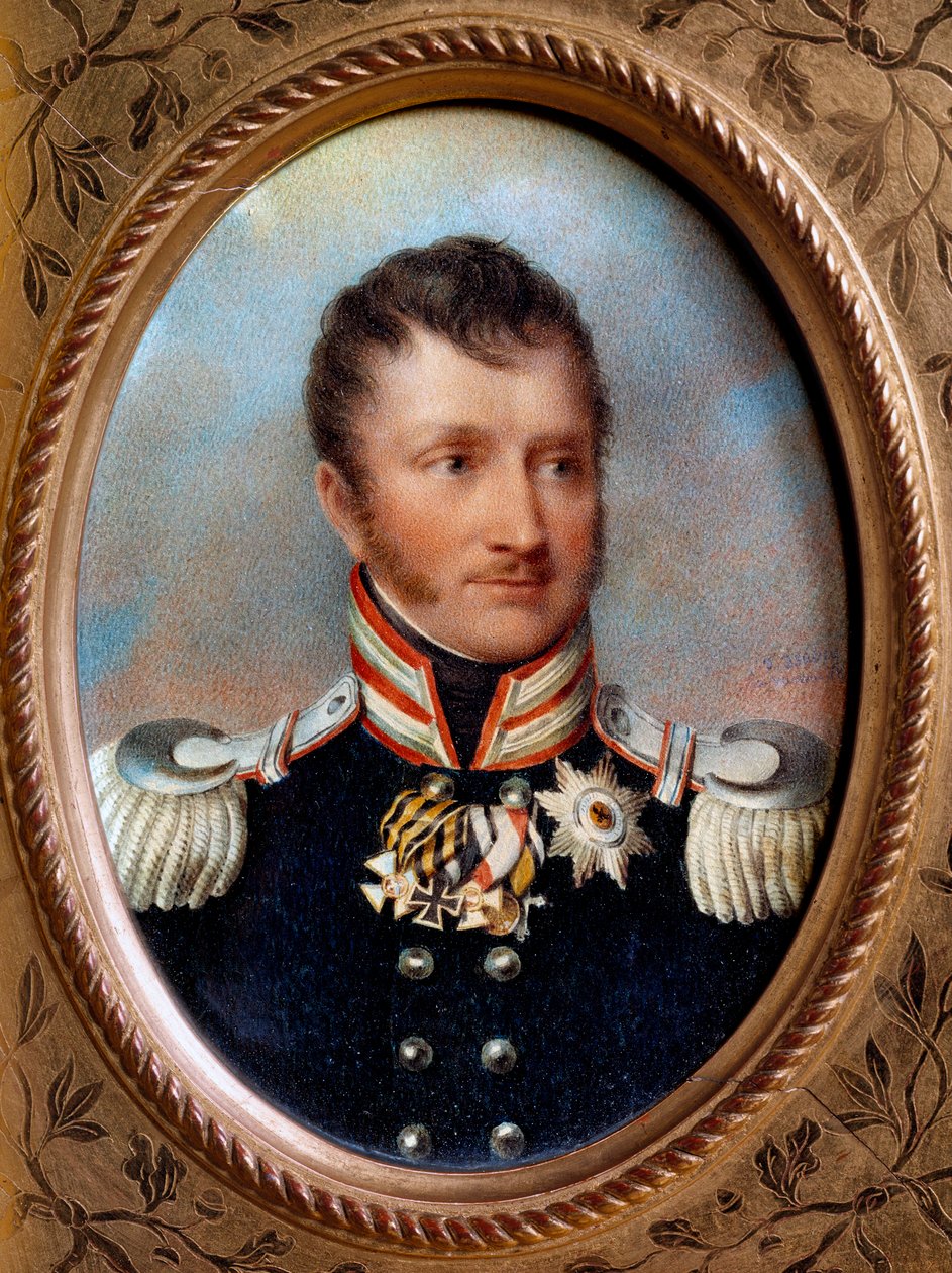 Fredrik Vilhelm III av Preussen - "" Portrett av Fredrik Vilhelm III av Preussen (1770-1840) Kongen av Preussen"" Maleri av døperen Johannes Isabey (1767-1855) 1800-tallet av Jean Baptiste Isabey