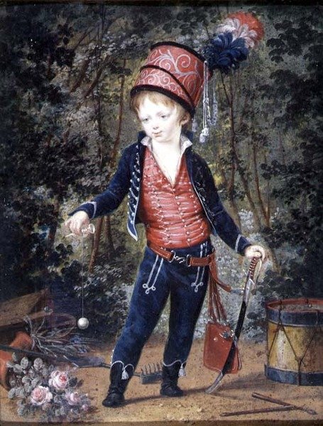 Napoleon Francois Joseph Charles Bonaparte, hertug av Reichstadt (1811-32) sønn av keiser Napoleon I, ca. 1814 (wc på elfenben) av Jean Baptiste Isabey