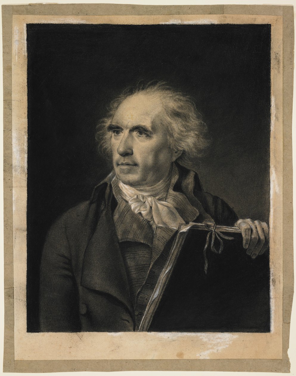Portrett av Hubert Robert, ca. 1798-99 (svart og hvitt kritt) av Jean Baptiste Isabey